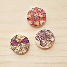 Load image into Gallery viewer, Buttons - Retro Wood Mixed