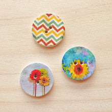 Load image into Gallery viewer, Buttons - Retro Wood Mixed