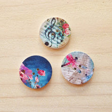 Load image into Gallery viewer, Buttons - Retro Wood Mixed