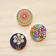 Load image into Gallery viewer, Buttons - Retro Wood Mixed