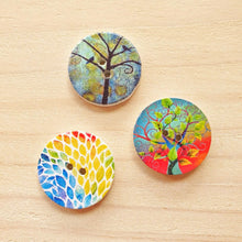 Load image into Gallery viewer, Buttons - Retro Wood Mixed