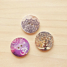Load image into Gallery viewer, Buttons - Retro Wood Mixed