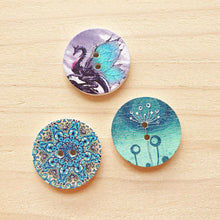 Load image into Gallery viewer, Buttons - Retro Wood Mixed
