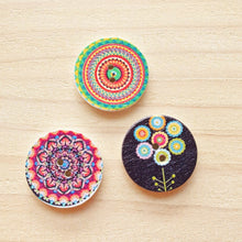 Load image into Gallery viewer, Buttons - Retro Wood Mixed