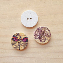 Load image into Gallery viewer, Buttons - Retro Wood Mixed