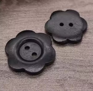 Buttons - Wooden Flower