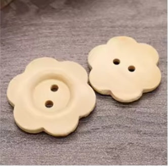 Buttons - Wooden Flower