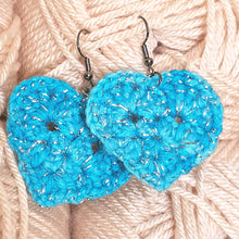 Load image into Gallery viewer, Mini Granny Square Heart Earrings  - PDF Download Only
