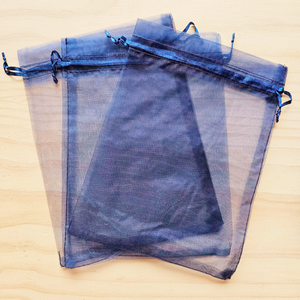 Navy Blue Organza Projects Bag