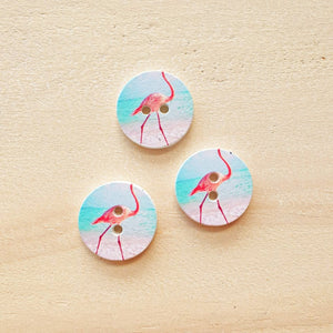 Buttons - Flamingos & Friends