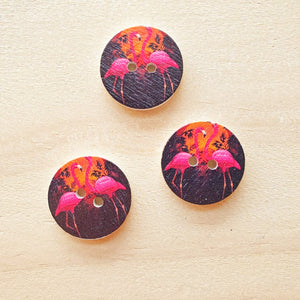 Buttons - Flamingos & Friends