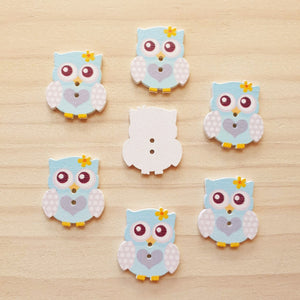 Buttons - Owls Lge
