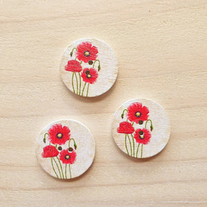 Buttons - Retro Wood Mixed