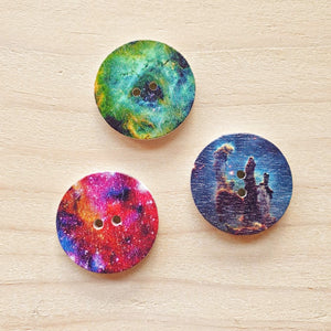 Buttons - Retro Wood Mixed
